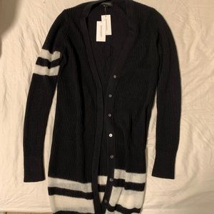 black/white striped cardigan